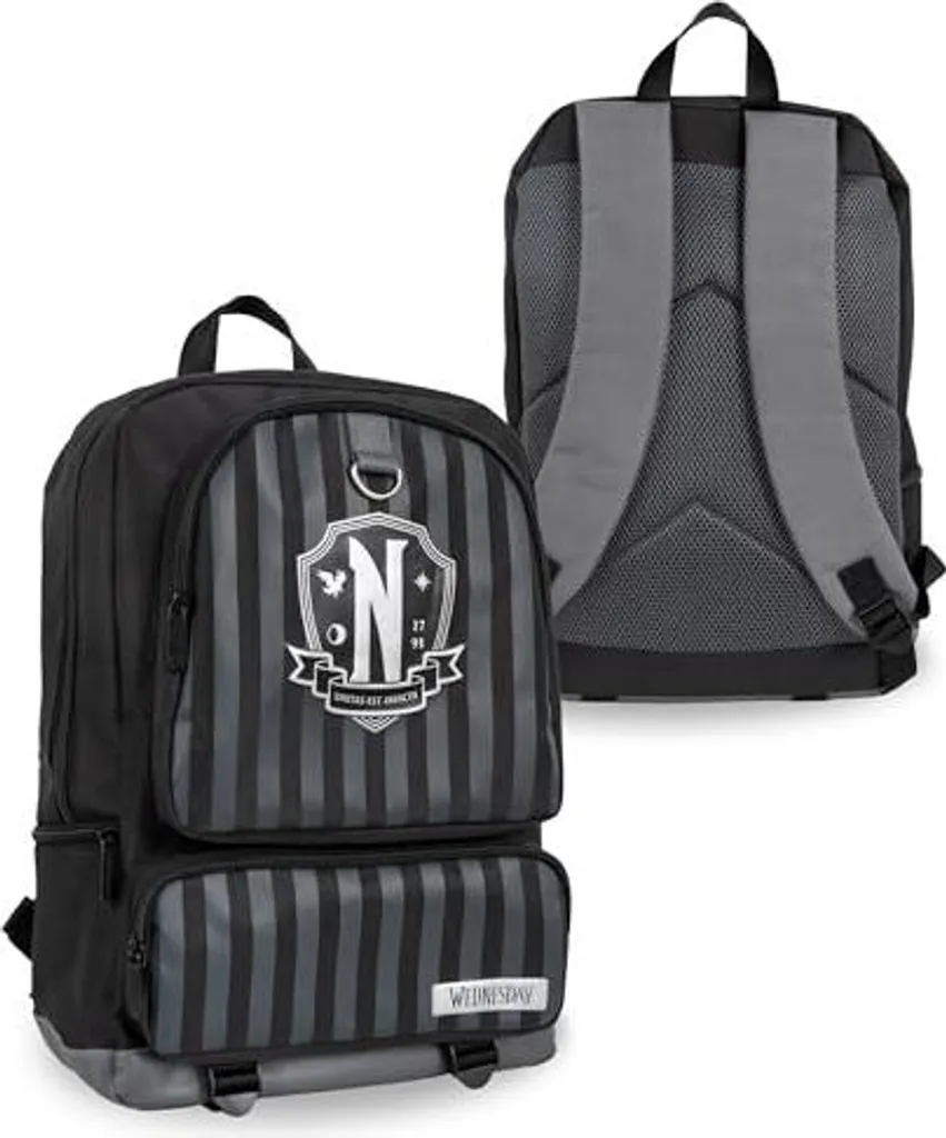 Sac à dos Nevermore pour PC et école, style Mercredi Addams