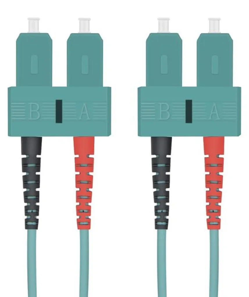 Câble patch fibre optique OM3 SC-SC Duplex 15m helos 216670 aqua