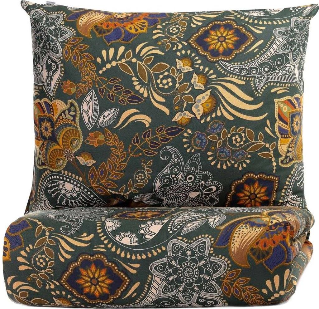 HOMLA TAPUA Baumwollbettwäsche grün 135x200 + 1*80x80 cm