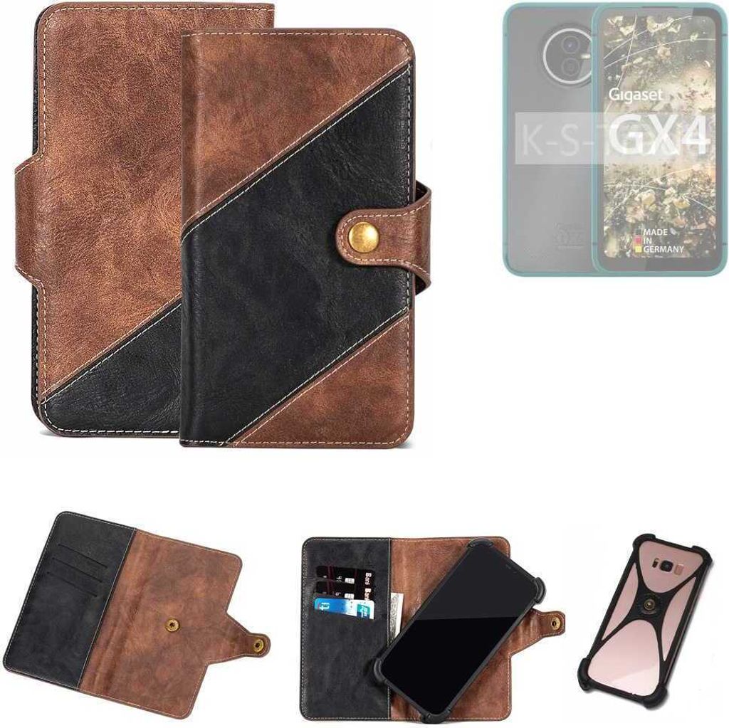 K-S-Trade Handyhülle Schutzhülle Bookstyle Case kompatibel mit Gigaset GX4 Klapphülle Cover Hülle Schutztasche 1x