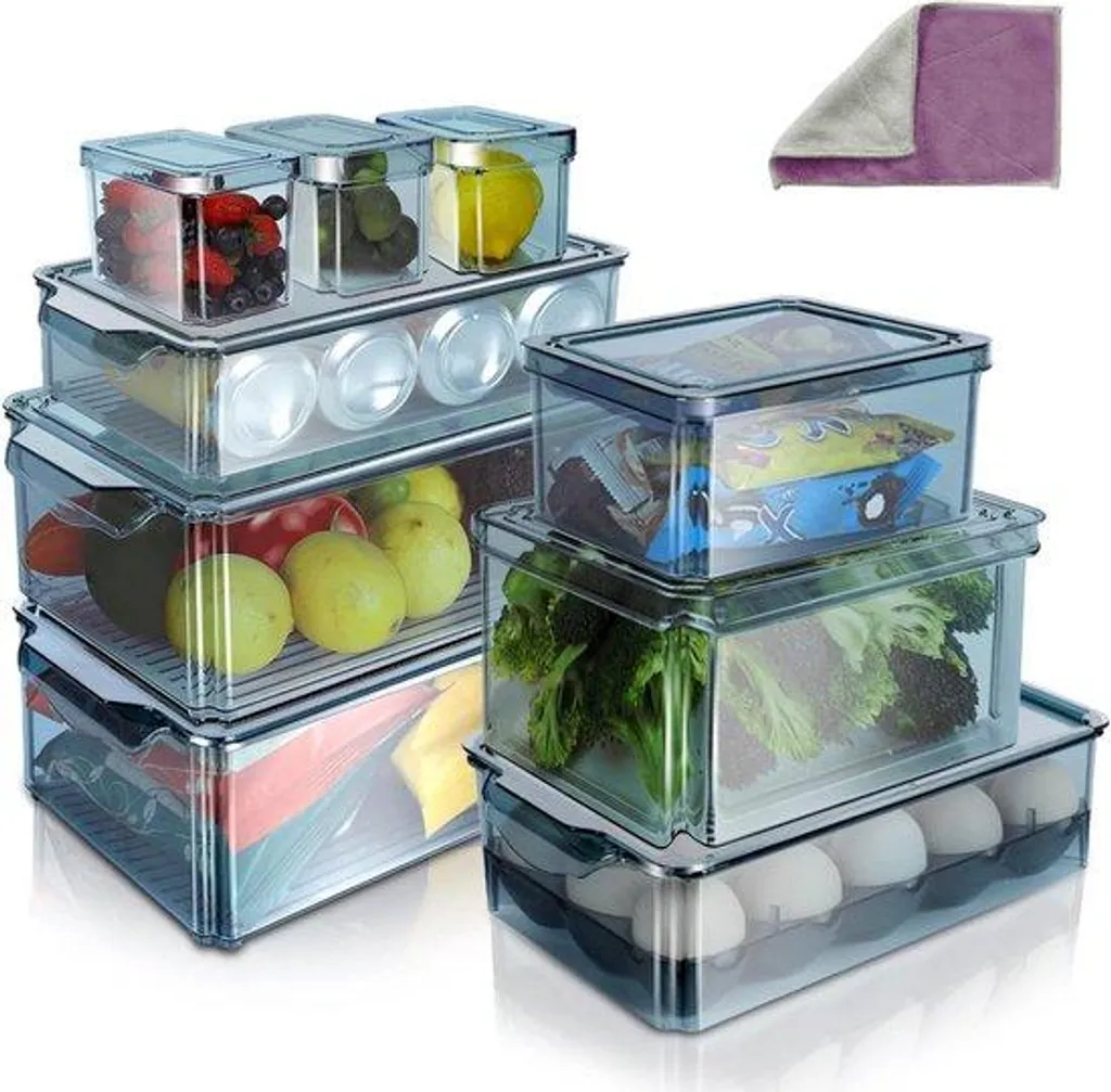Fini le désordre au frigo avec ce lot de 9 bacs réfrigérants avec couvercle