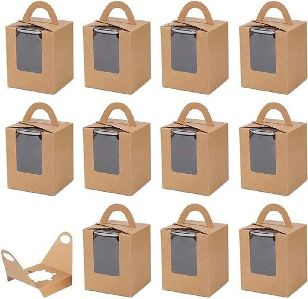 30 boîtes à cupcakes individuelles avec fenêtre - Lot pour pâtisserie