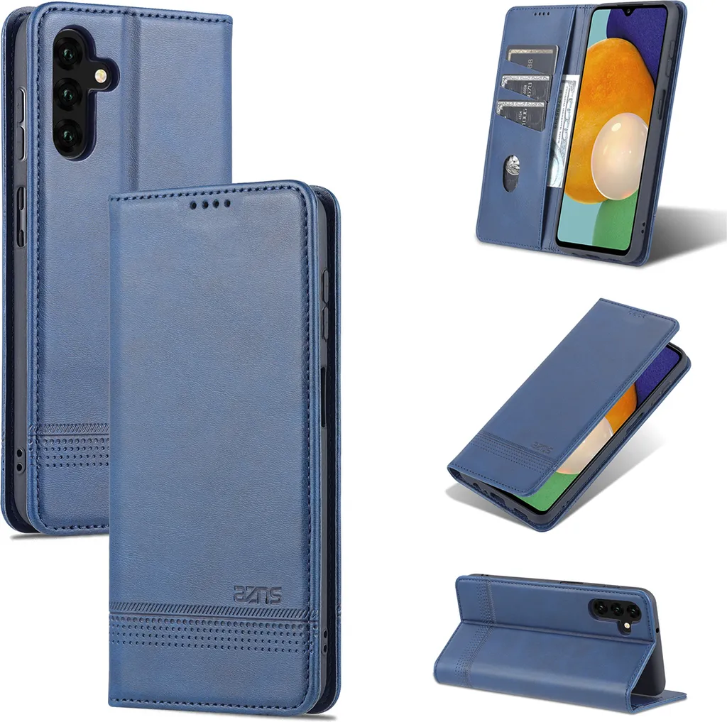 Cover Libro Samsung A13 5G Blu: Protezione Antiurto con Slot Carte