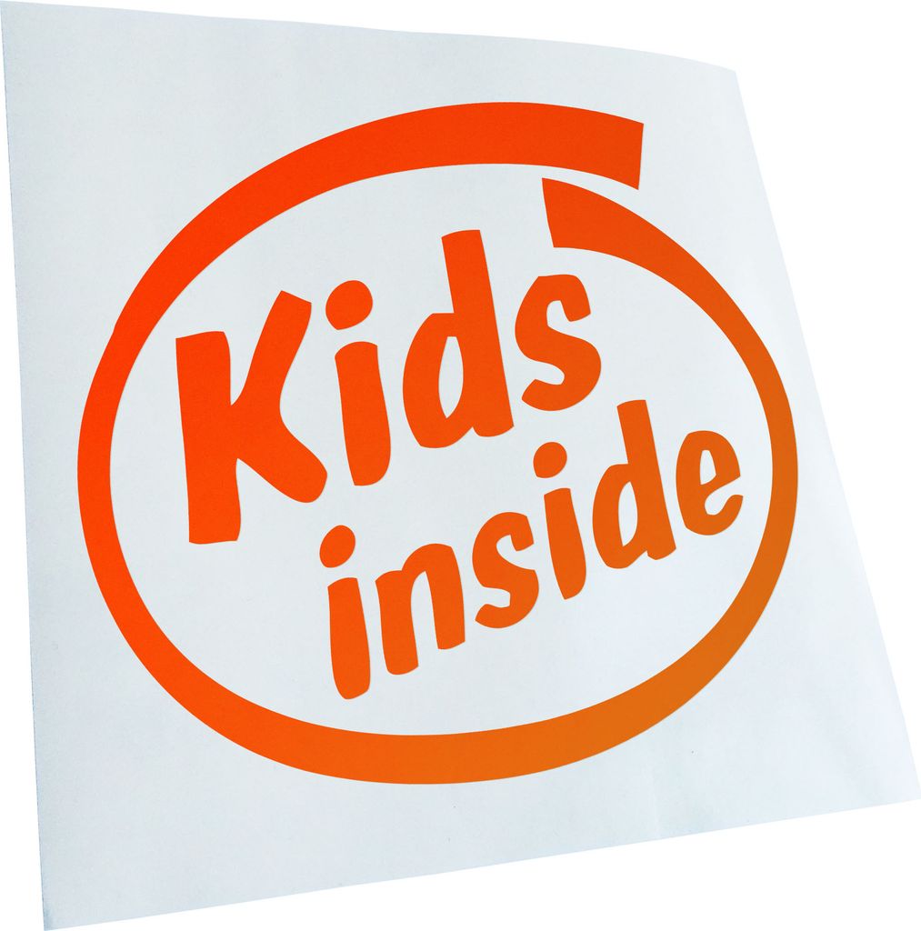 Kiwistar - Autoaufkleber - Kids Inside Heckscheibe - Aufkleber für Auto Kfz Fahrrad, LKW, Truck Mofa