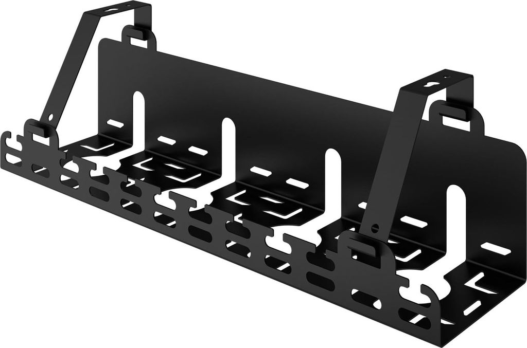 Stalflex Kabelmanagement Schreibtisch Organizer, Abnehmbar, 400x120x100mm, Schwarz, Metall