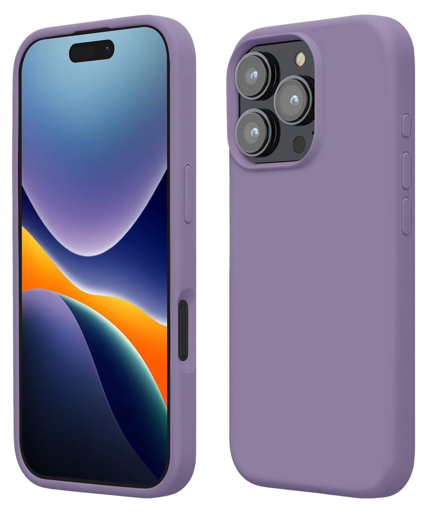 kwmobile Handyhülle für iPhone 16 Pro Max Hülle, für iPhone 16 Pro Max Case - Hülle Silikon - kabelloses Laden - Veilchen Lila