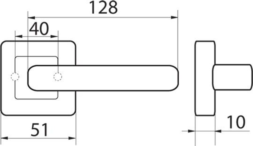 B-Harko CELTIS quadratischer Türgriff, Nickel satiniert/Chrom