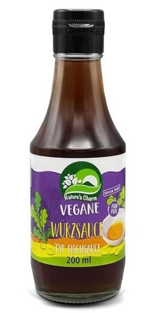 Nature's Charm Vegan Fish Sauce, Vegetable Spice Sauce with Umami, Ideal for Seasoning Curries, Soups, Dips and Marinades, 6x200ml
