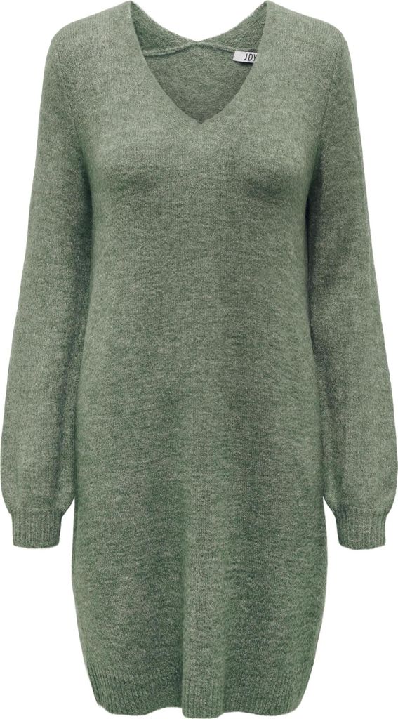 Langarm Strickkleid Midi V-Ausschnitt Pullover Dress Knielang JDYELANORA | M