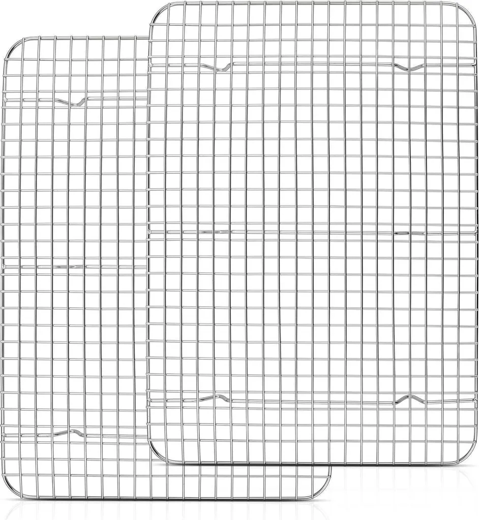 Set 2 Griglie Homikit 39x28cm in Acciaio per Biscotti e Arrosti
