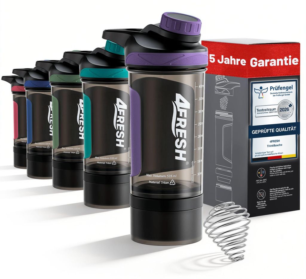 4FRESH Proteïneshakerfles 500 ml, gemaakt van Tritan - Productafbeelding 