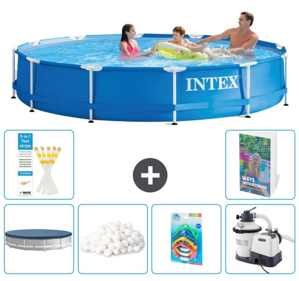 Frame Pool Rund - 366x76 cm - 7-teilig S8