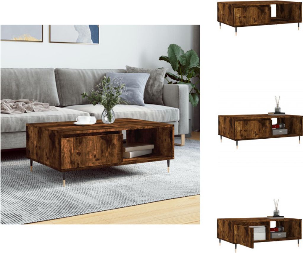 vidaXL Couchtisch Räuchereiche 90x60x35 cm Holzwerkstoff - Couchtische