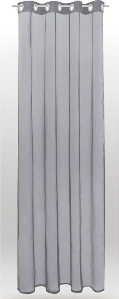 Gardine Ösen Transparent Noella, Größe: 140x245cm, Farbe: Grau