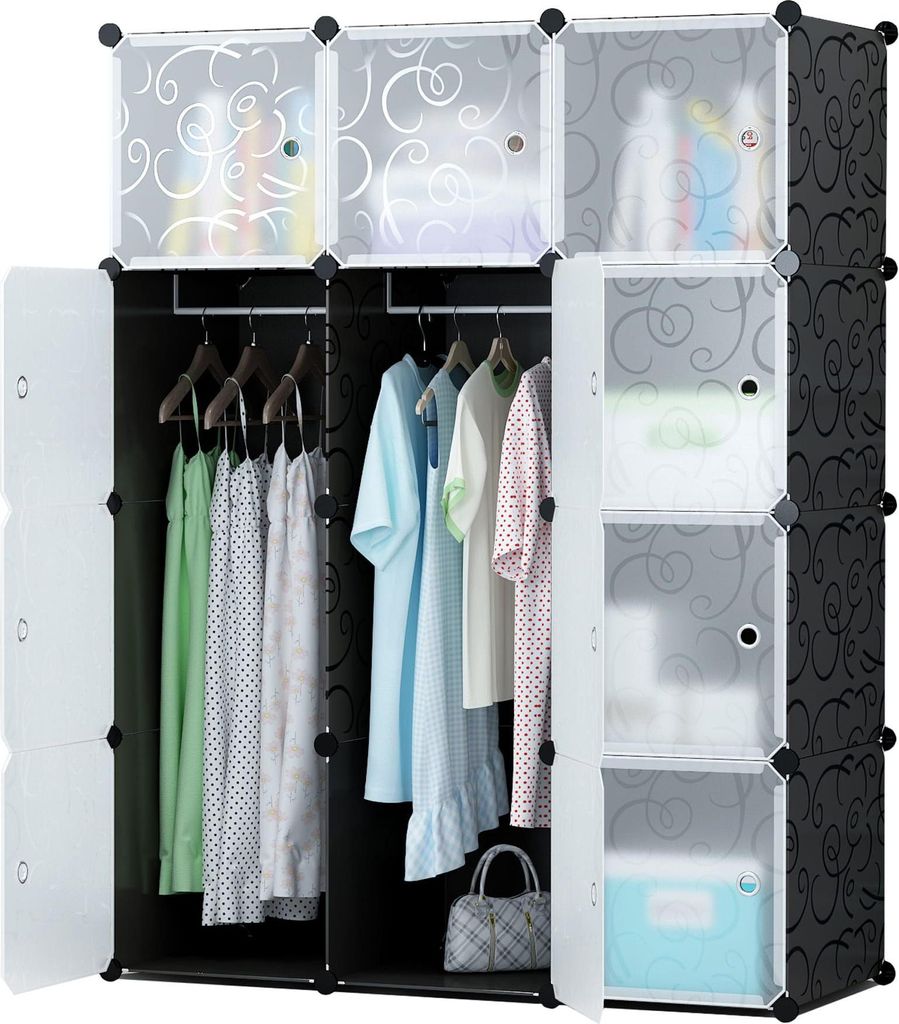 Valora Modularer Kleiderschrank 12x | Vielseitiger modularer Kleiderschrank mit 12 Elementen für individuelle Aufbewahrung