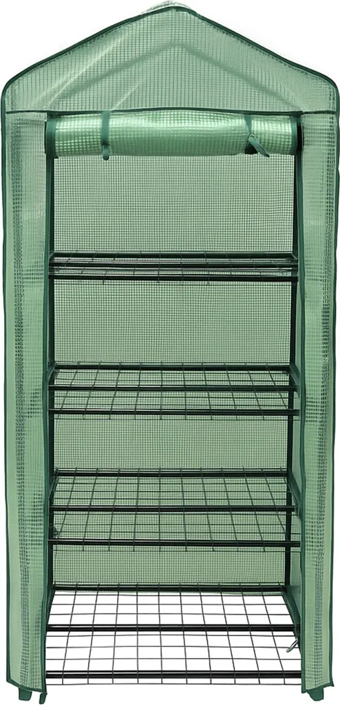 Serre plastique PE avec structure en acier et 4 étagères modulables - 4