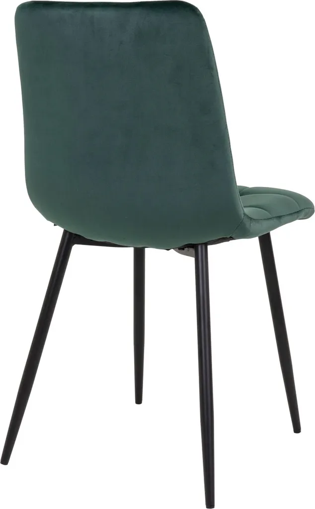 Chaise de salle à manger confortable Middelfart velours vert foncé