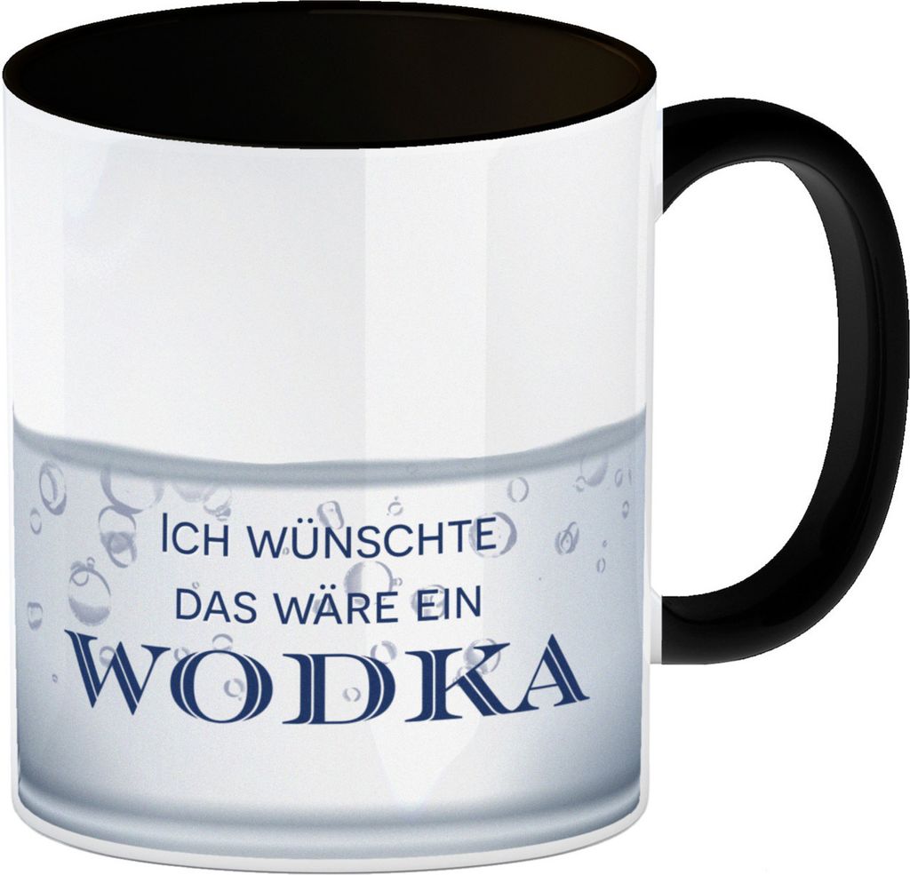 Ich wünschte das wäre ein Wodka Kaffeebecher Schwarz