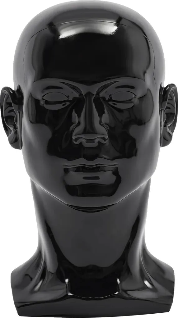 Testa Esposizione Manichino PVC Nero - Eleganza e Robustezza