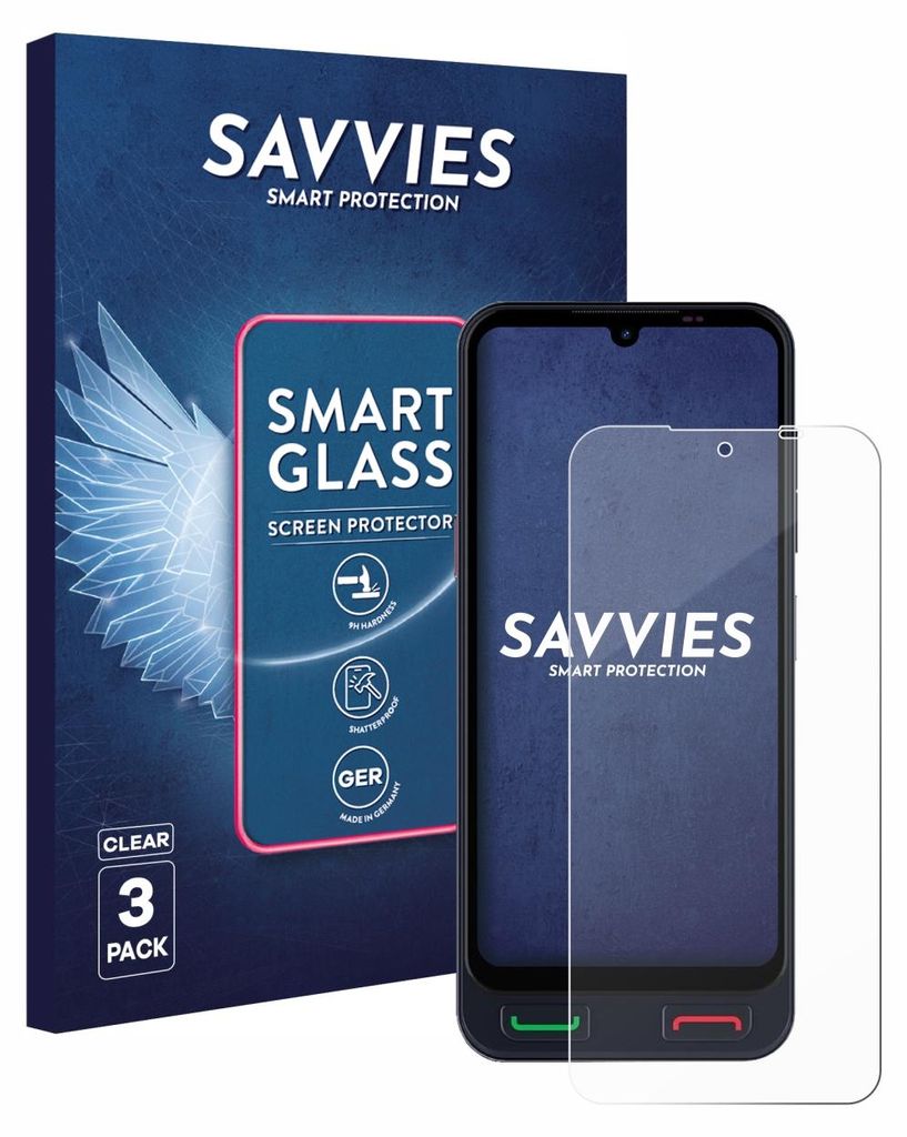 3x Savvies Schutzglas Folie für SPC Zeus 2 Pro 9H Panzer Schutzfolie Glas Displayschutz klar transparent