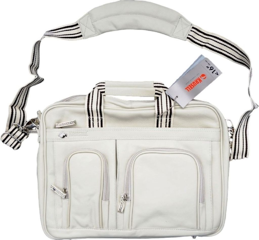 Breeze Notebook-Tasche Leder Creme bis 16"