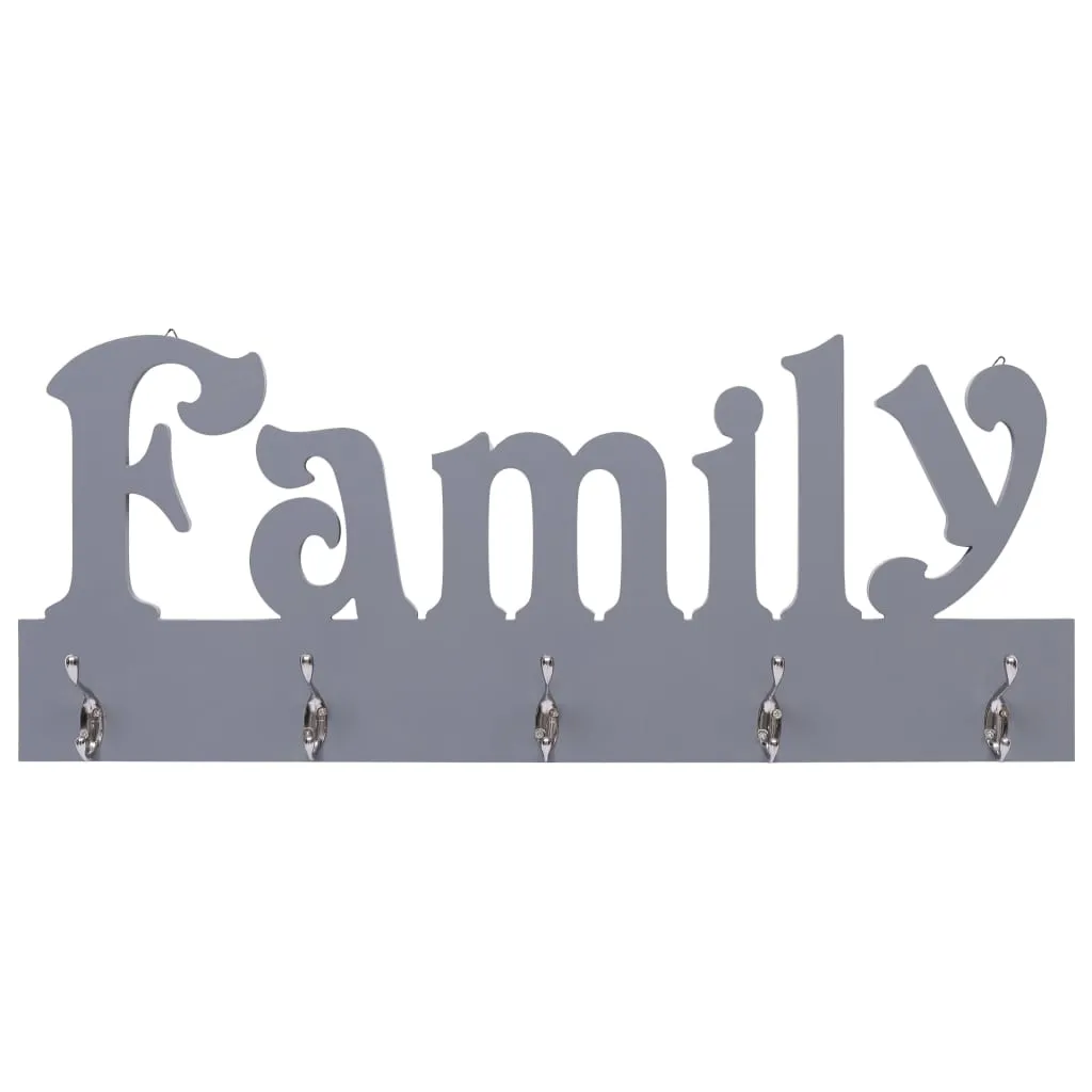 Offerta Appendiabiti da Parete FAMILY vidaXL Grigio - Prezzo Top