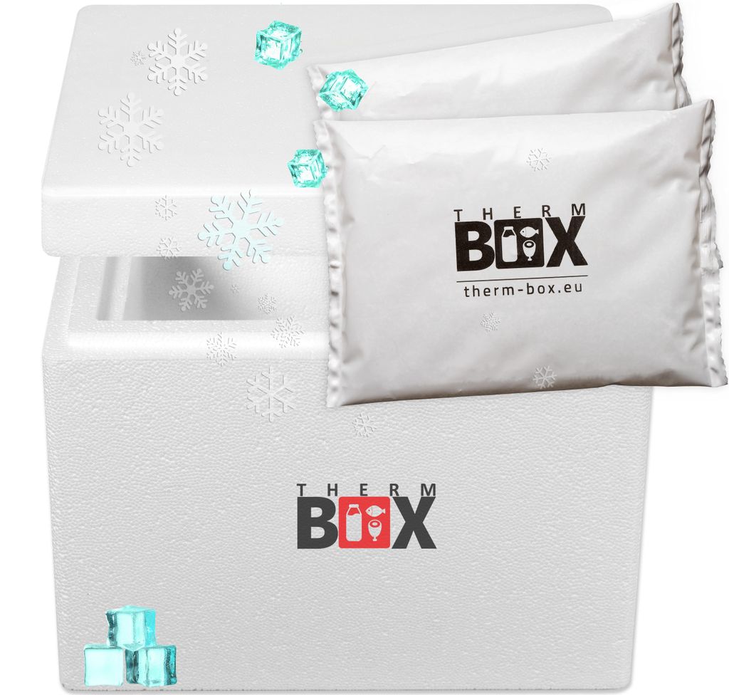 THERM BOX Styroporbox 13W mit 2x Kühlakku für Kühlbox 13,2L Produktbild 
