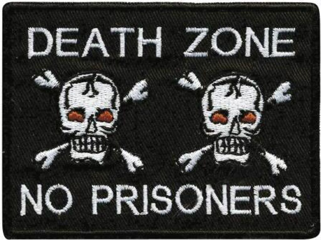AUFNÄHER - Totenköpfe - Death Zone - 00339 - Gr. ca. 9 x 7 cm - Patches Stick Applikation