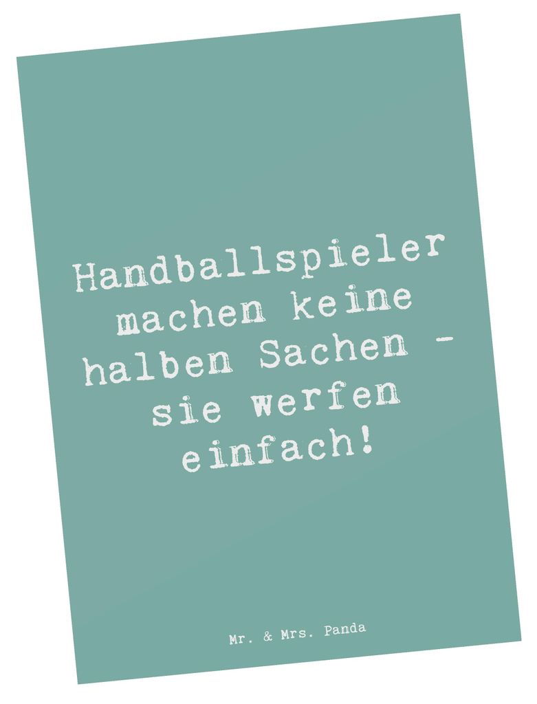 Mr. & Mrs. Panda einzelkarte Spruch Handball Wurf - Meeresbrise - Geschenk, Ansichtskarten, Handballspieler, Postkarte, Kunstkarten, Teamgeist, Spo...