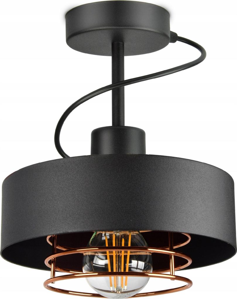LUXOLAR - Deckenleuchte Mattschwarz E27 60 W - Deckenlampe für Wohnzimmer, Küchen - Loft Design