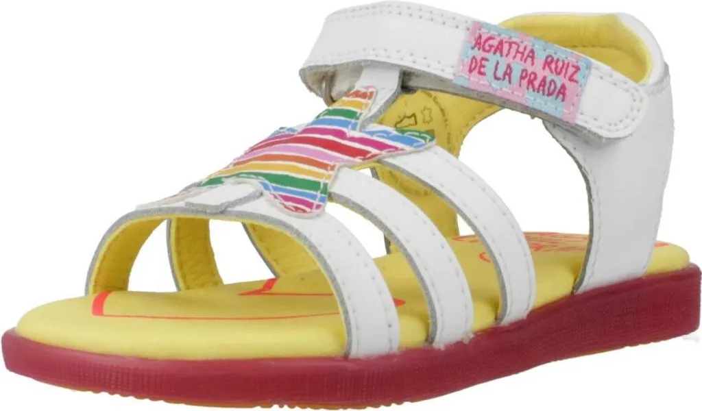 Sandales Cuir Blanc Fille - Chaussures d'Été Agatha Ruiz De La Prada 242