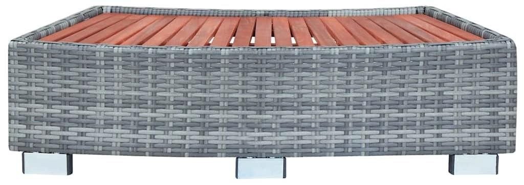 vidaXL Spa-Einstiegsstufe Grau Poly Rattan 92×45×25 cm Produktbild 