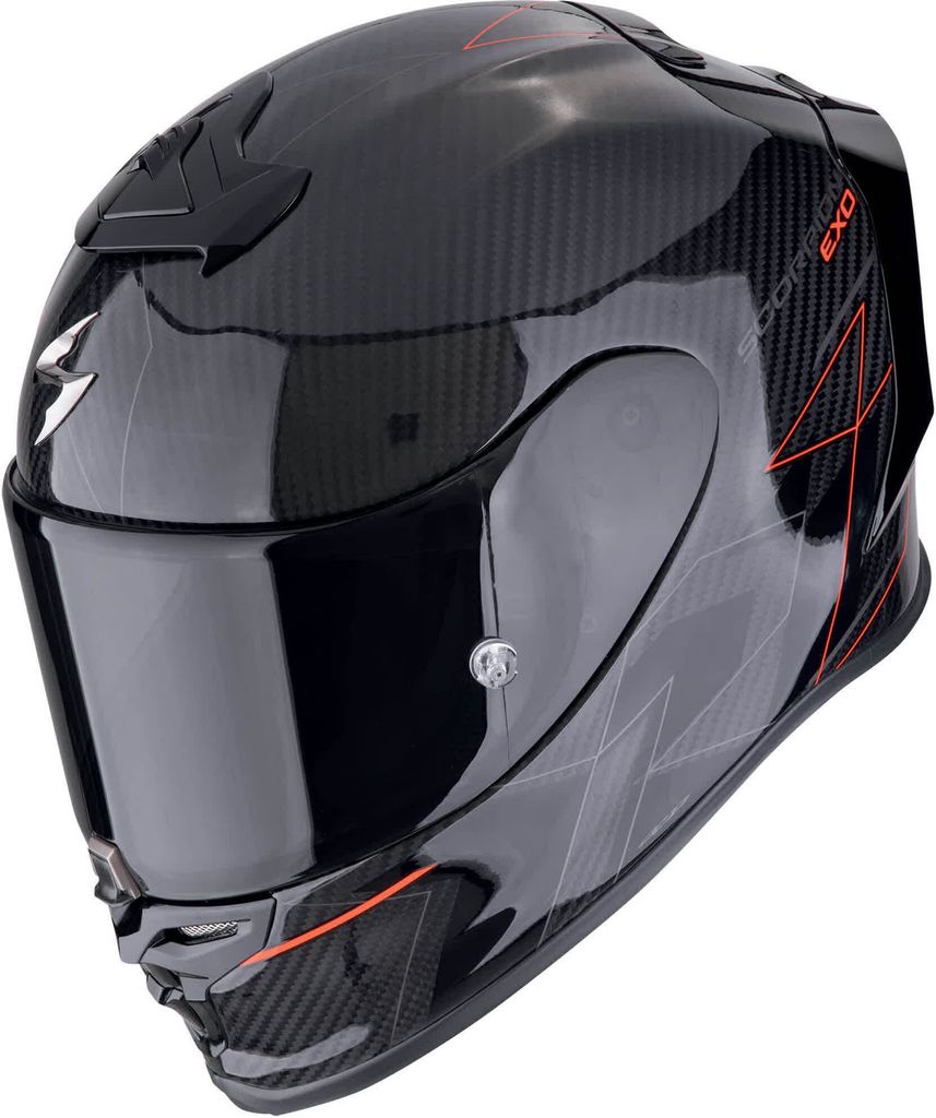 Scorpion EXO R1 Evo Carbon Air Cynergy Helm, schwarz/rot, M (57/58)