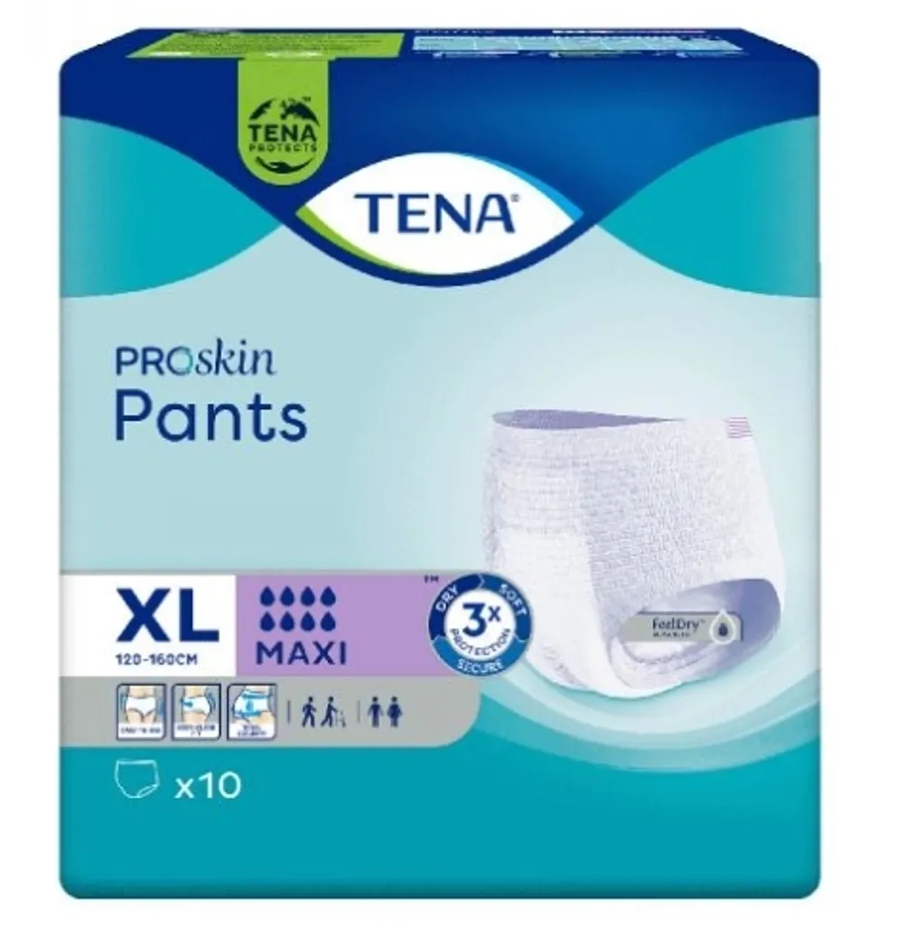 TENA ProSkin Pants Maxi Taglia XL - 10 Pezzi - Alta Assorbenza
