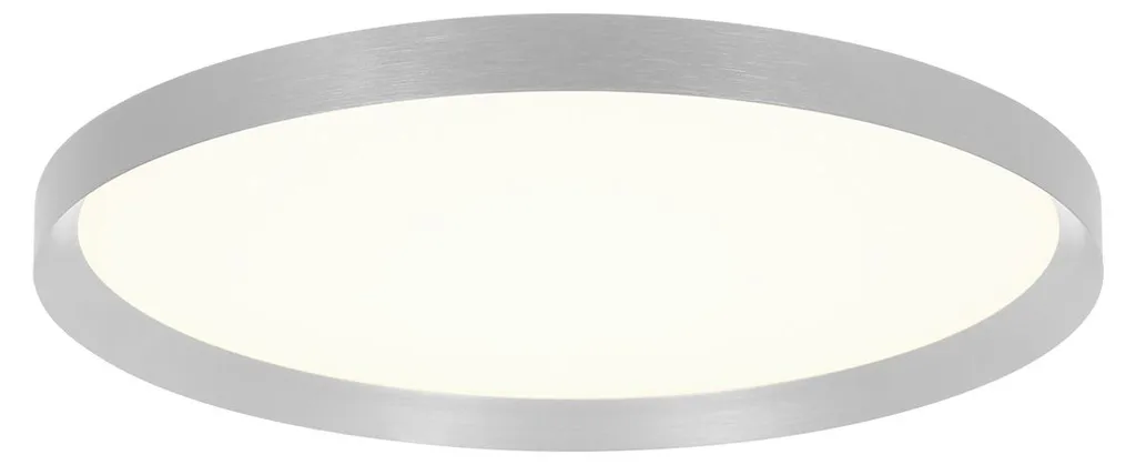 Plafonnier LED plat 50cm : Éclairage Puissant et Doux en Lin et Acier