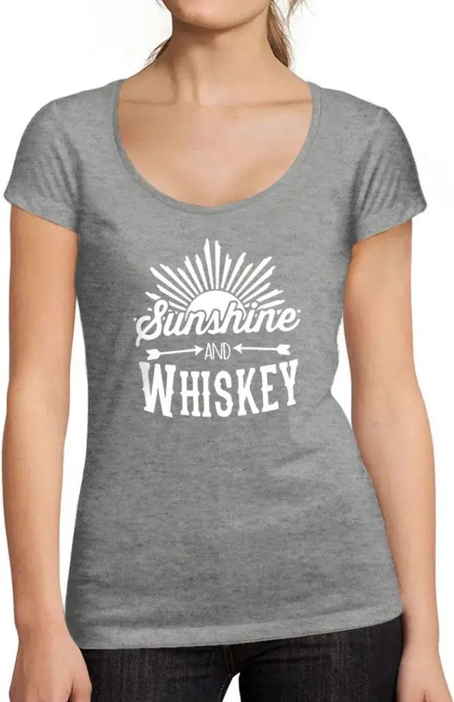 Damen Grafik T-Shirt Sonnenlicht und Whiskey – Sunshine And Whiskey – Öko-Verantwortlich Vintage Jahrgang Kurzarm Lustige Druck Geburtstag Ges...