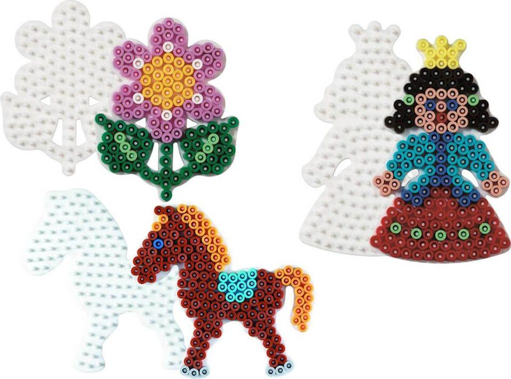 Hama Stiftplatten-Set Mädchen klein, weiß für Midi-Bügelperlen