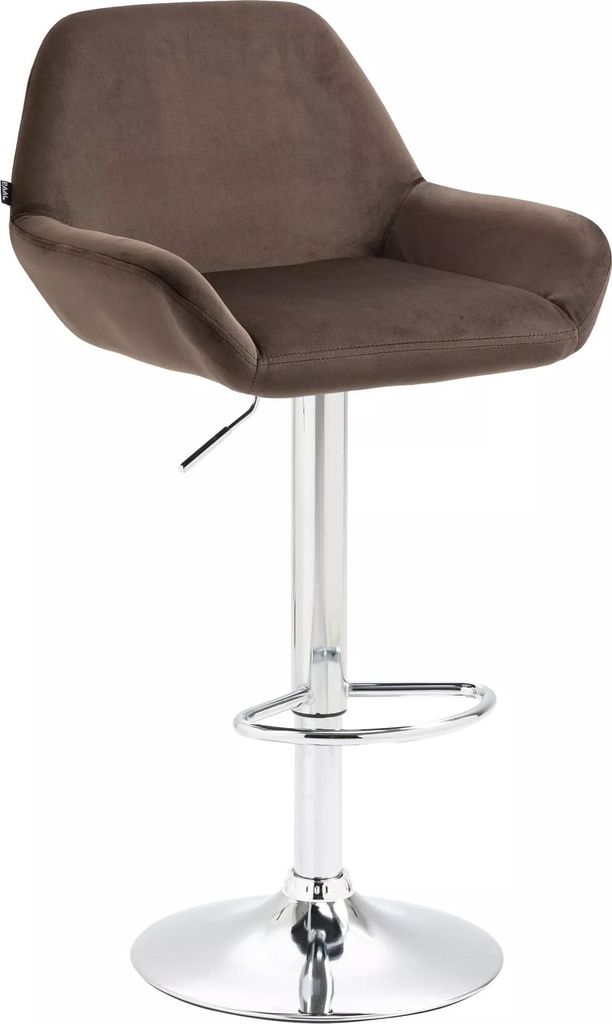 In And OutdoorMatch Samt Barhocker Garry - 1er Set - 63-83cm Sitzhöhe - Mit Rückenlehne - Höhenverstellbar - Für Küche und Bar - Ergonomische ...