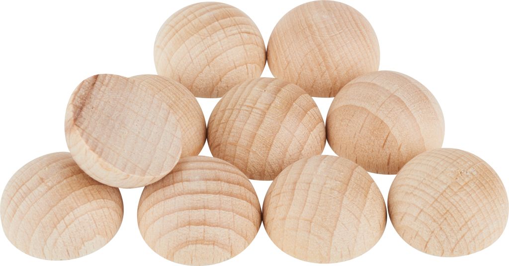 VBS Holz-Halbkugeln ohne Bohrung 10 Stück 3 cm Bastelbedarf Produktbild 