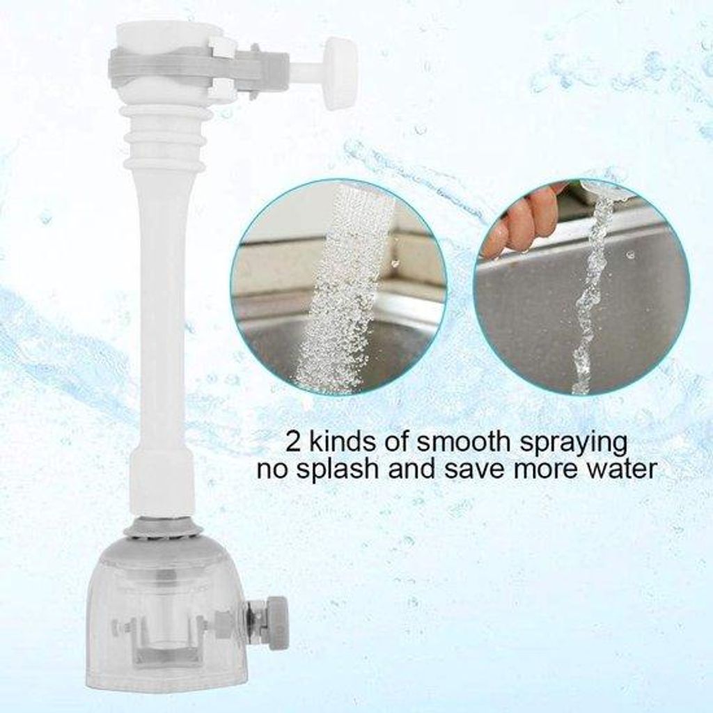 Grijs, 18 cm, flexibele, waterbesparende keukenkraanslangverlenger.