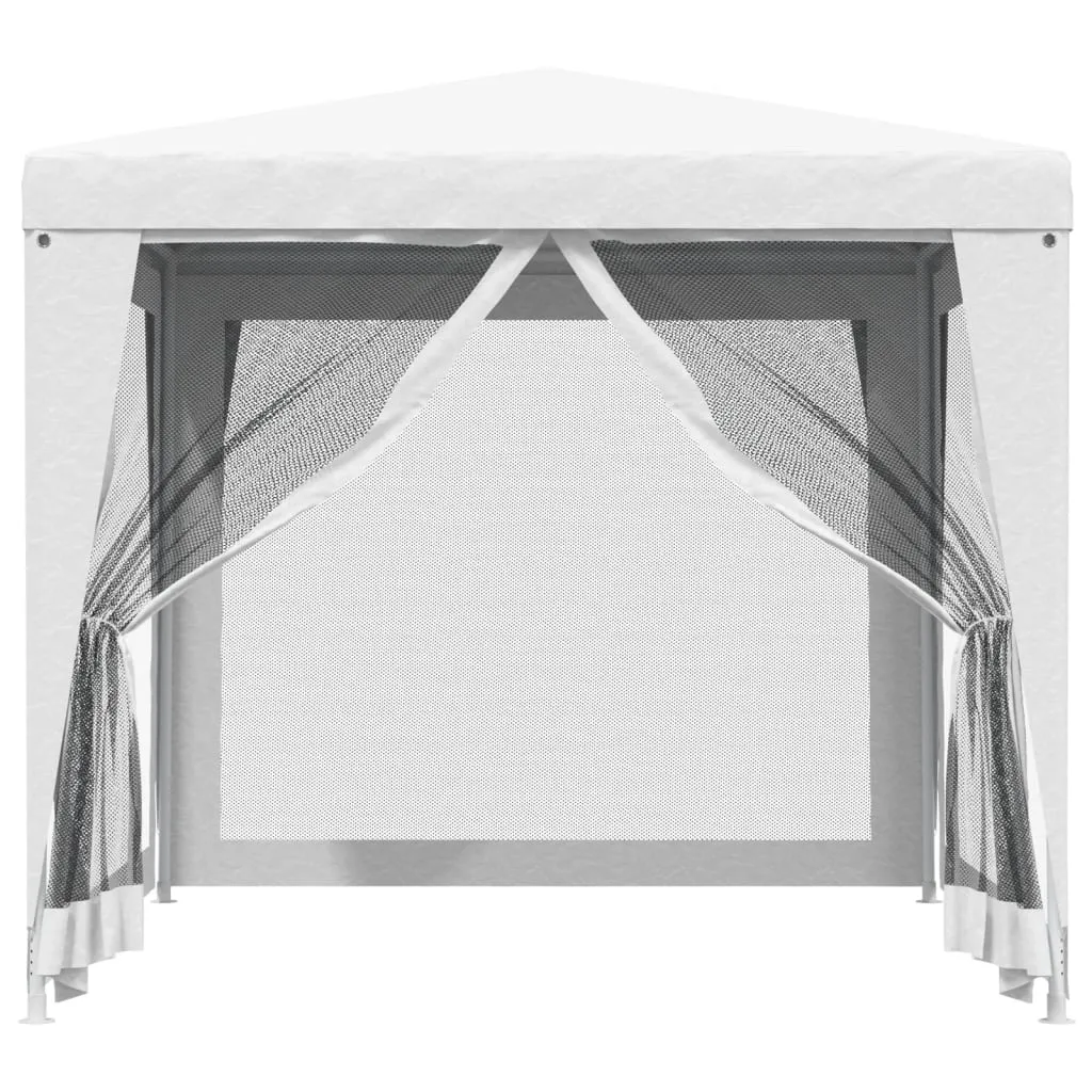 vidaXL Tendone Feste Bianco 250x250 cm - Struttura in Ferro e Rete - 4