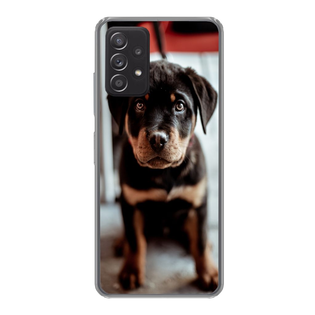 MuchoWow Handyhülle Schutzhülle Hülle für Samsung Galaxy A53 5G Jung - Hund - Kamera Silikon Softcase Handy Hülle - Schutzabdeckung