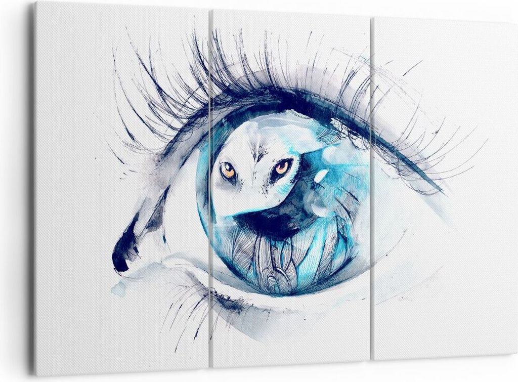 Bild auf Leinwand - Leinwandbild - Wildnis fantasie Augapfel illustration - 165x110cm - Wand Bild - Wanddeko - Leinwanddruck - Bilder - Kunstdruck ...