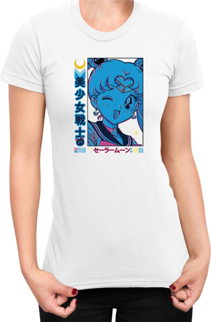 Damen T-Shirt Japan Manga Anime Comics Animation Sailor Anime Manga Moon 11, Lady 2XL / Weiß