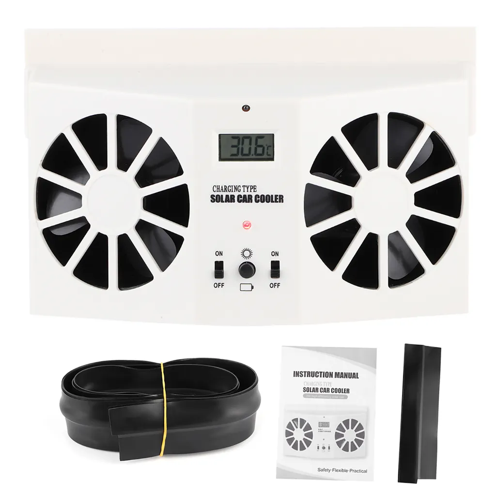 Ventilateur solaire blanc de voiture à haute efficacité énergétique 15cm