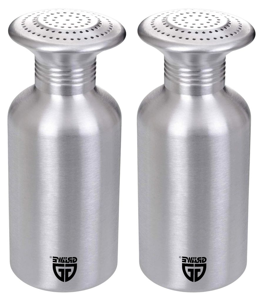 2er Set Aluminium-Pommesstreuer, Salzstreuer, Gewürzstreuer