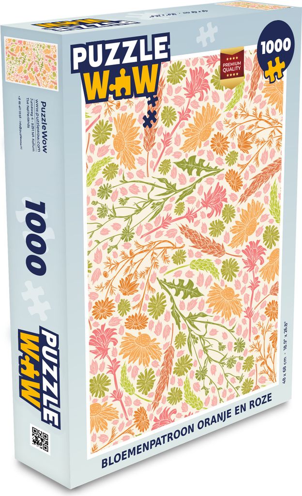 MuchoWow Puzzle 1000 Teile Design - Blumen - Rosa - Spielzeug - Alt und Jung - Spiele - Puzzeln