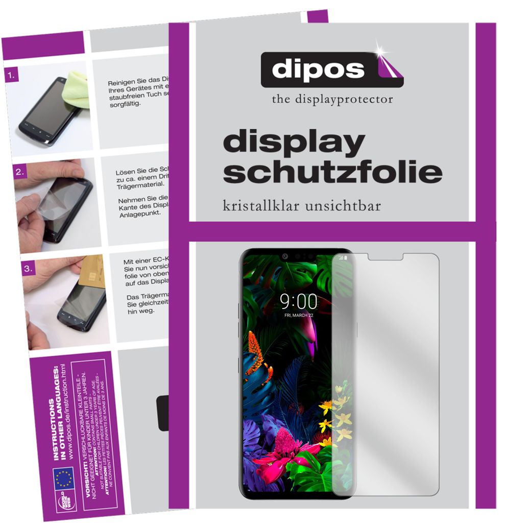 3+3x Schutzfolie für LG G8 ThinQ klar Displayschutzfolie Folie Display Schutz