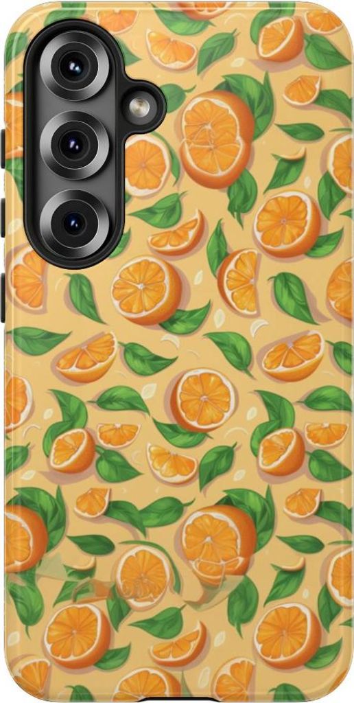 Fröhliches Orangenmuster – Hülle Kompatibel mit Samsung Galaxy S25