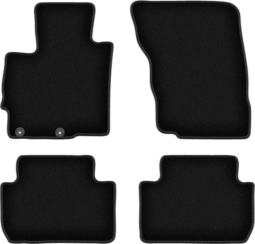 Wielganizator Velours-Autoteppiche – passend für Mitsubishi Eclipse Cross (SUV, Bj. 2017-) – schwarz, passgenau, mit Befestigungen set 4 Stk.